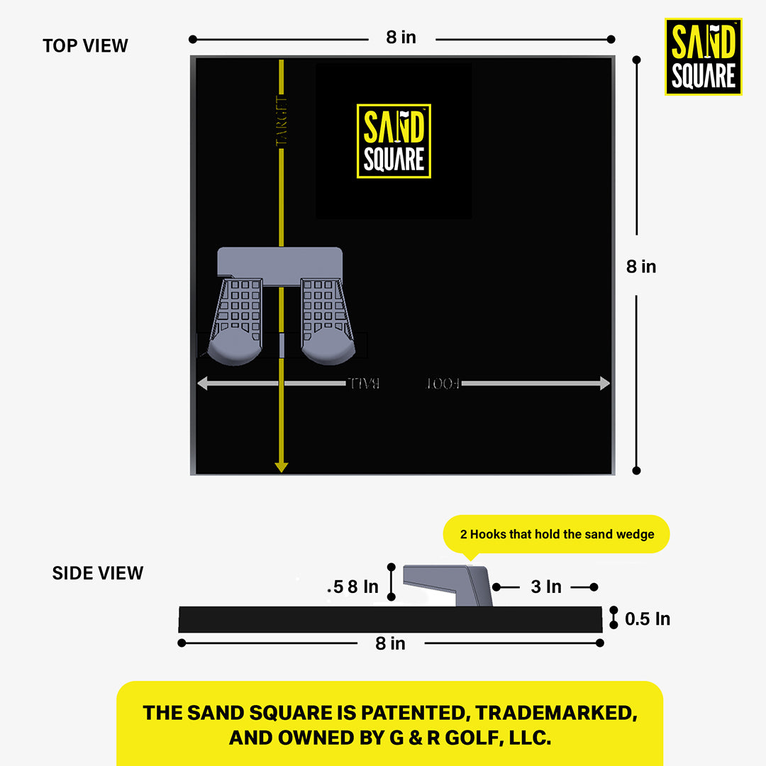 The Sand Square Dimensions - Fits in your golf bag, Practice tool for sand shots